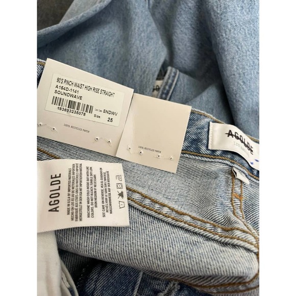 AGOLDE 90'S PINCH WAIST HIGH RISE STRAIGHT IN SOUNDWAVE 25 - Picture 6 of 6